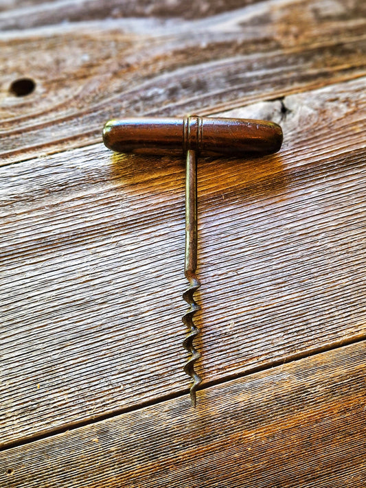 English Barrel-style Wood Corkscrew