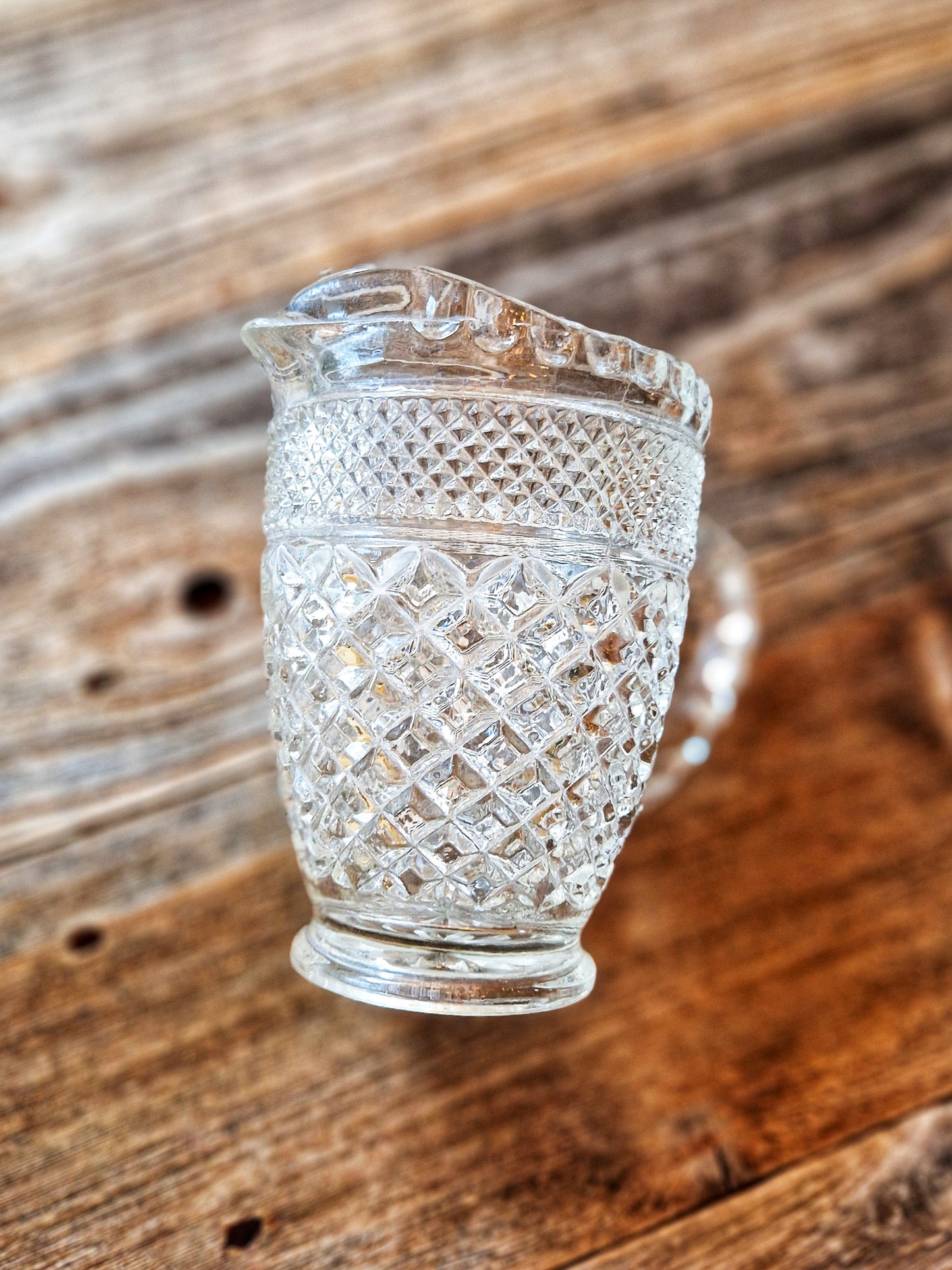 Attractive Mid-Century Pressed Glass Pitcher, Wexford Pattern