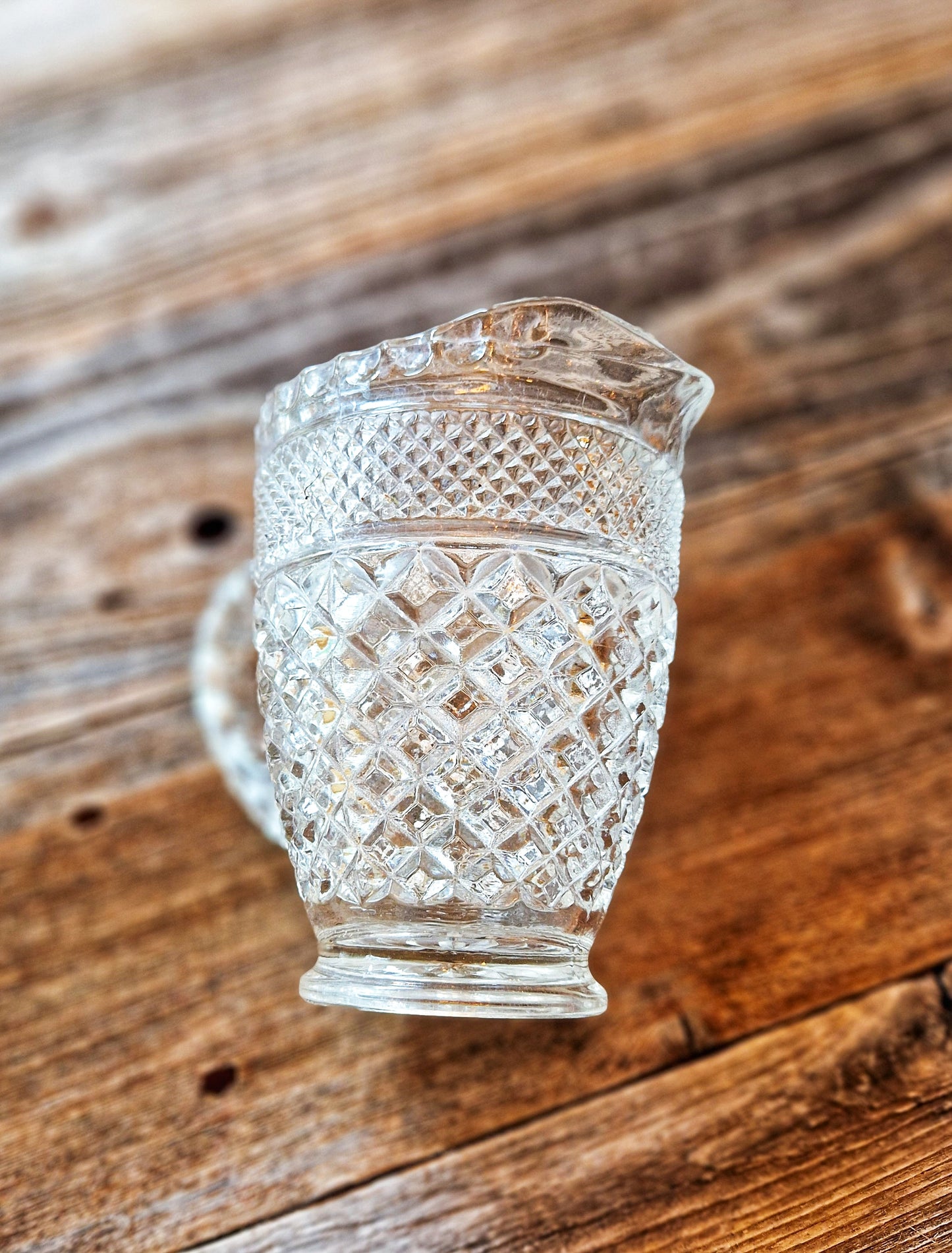 Attractive Mid-Century Pressed Glass Pitcher, Wexford Pattern