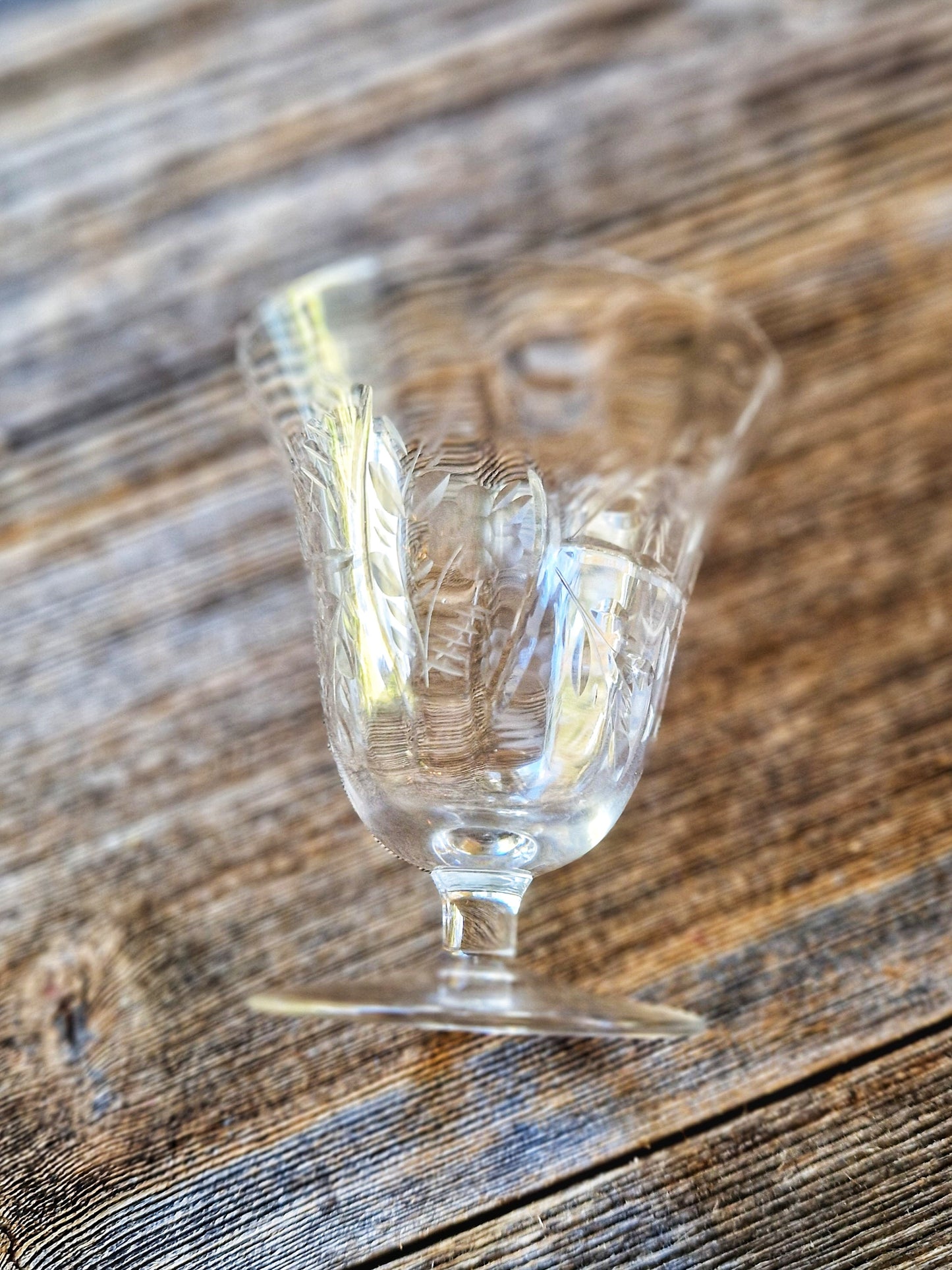 1930s Rock Sharpe Crystal Oyster Cocktail Glass